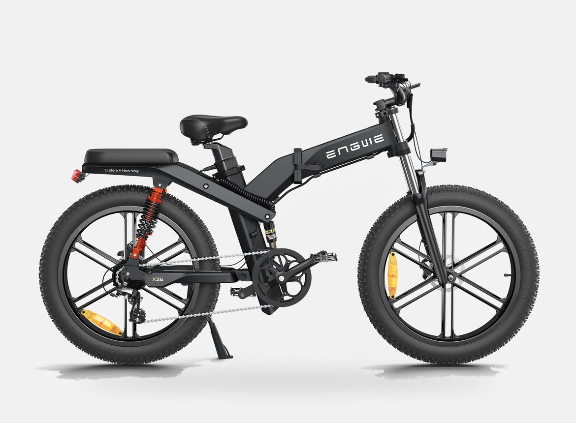 VTT Fat Bike Electrique Pliable à Triple Suspension Noir - X26