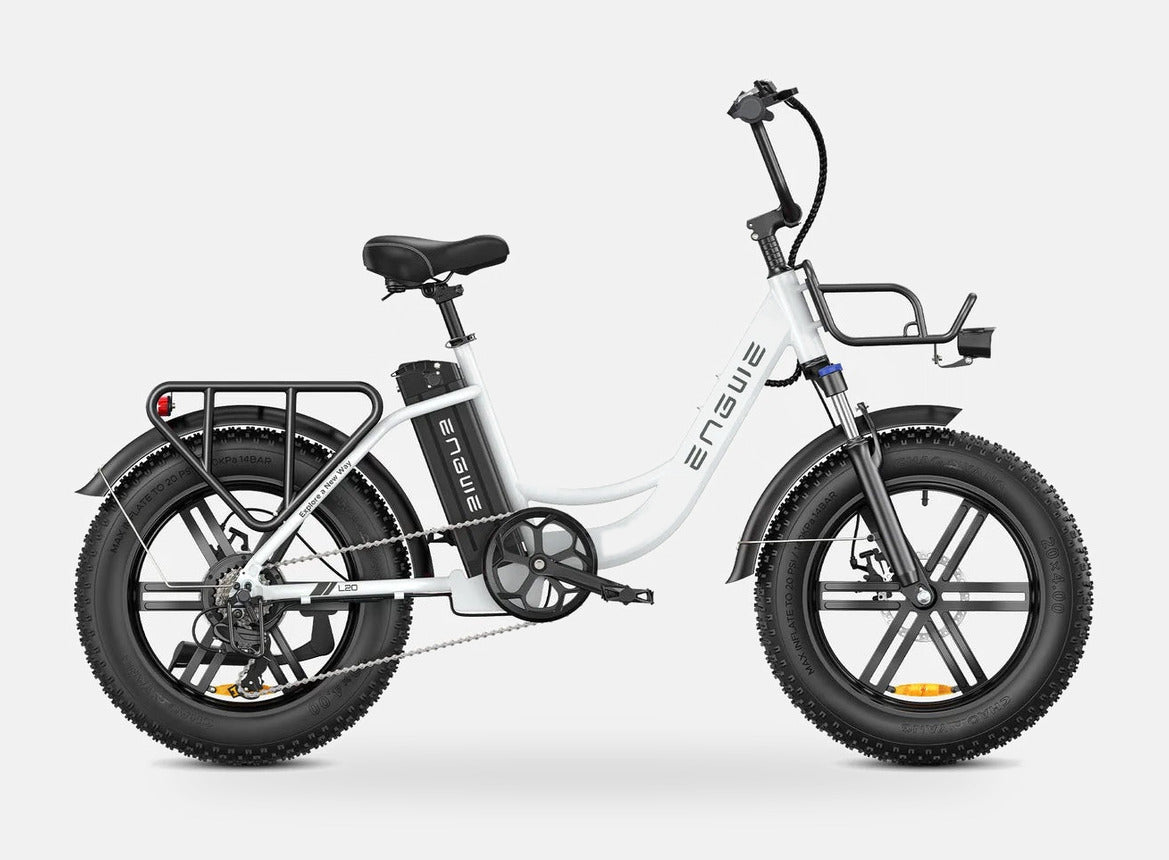 Vélo Électrique Urbain Grosses Roues Blanc - L20 BOOST