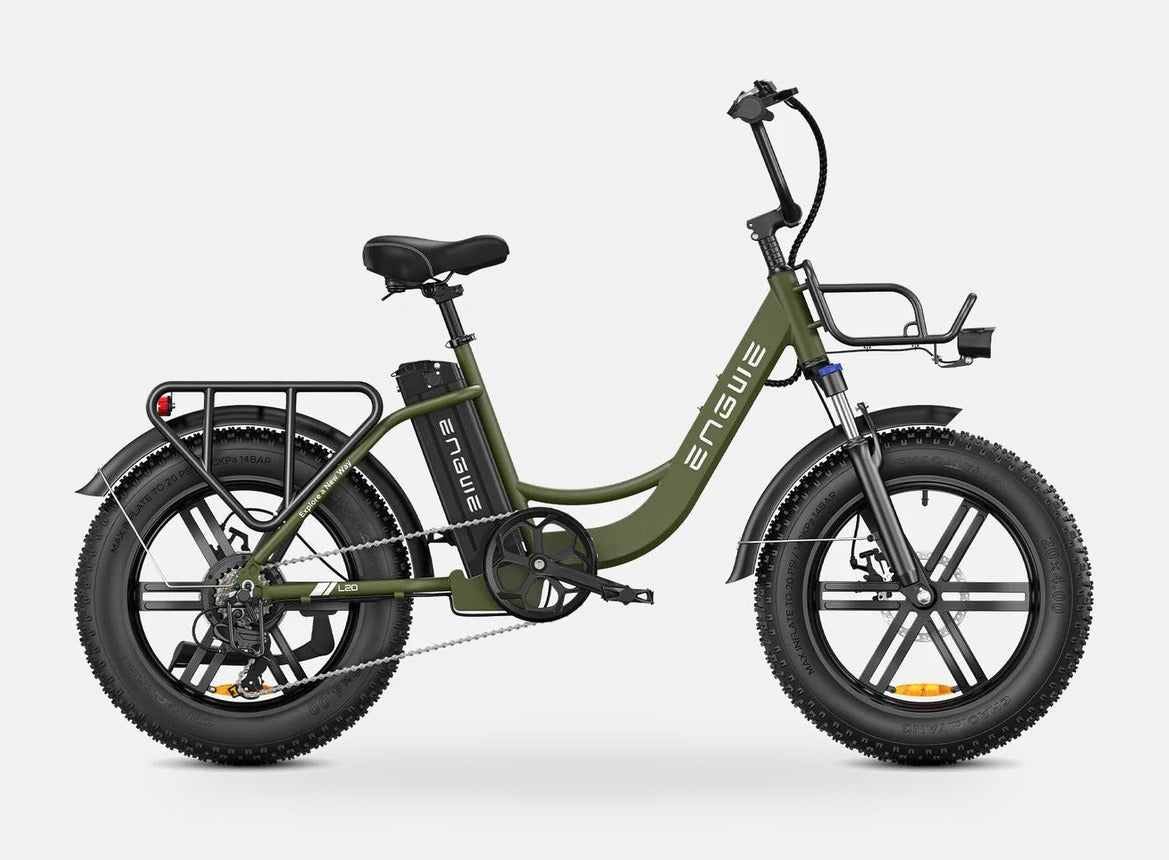 Vélo Électrique Urbain Grosses Roues Vert - L20 BOOST