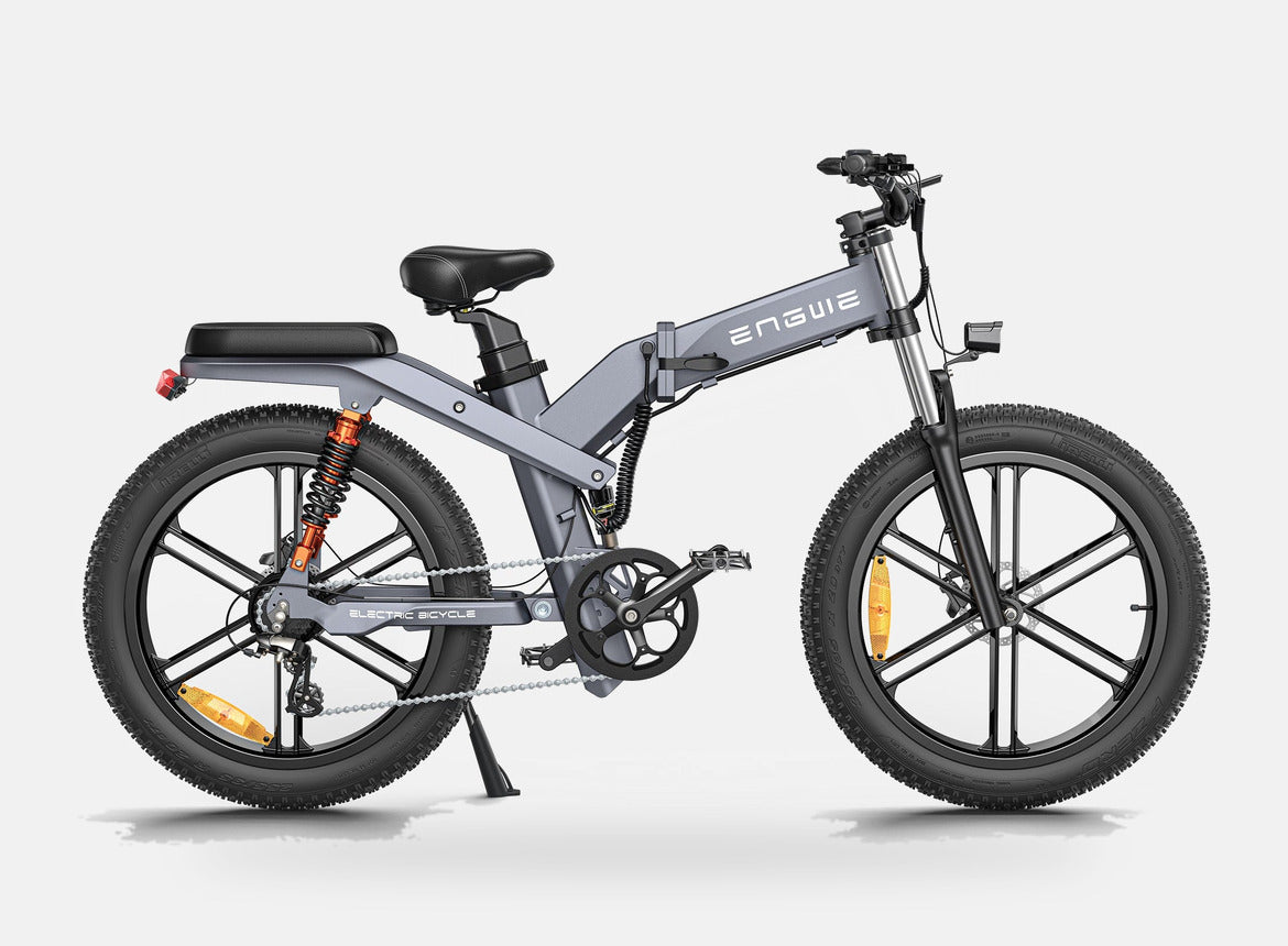 VTT Fat Bike Electrique Pliable à Triple Suspension Gris - X26