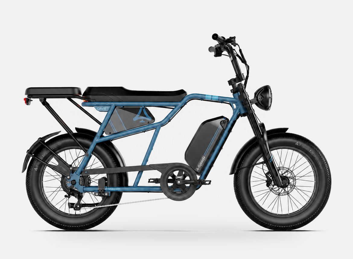 Fat Bike Longtail Biplace Électrique Bleu - CAVET