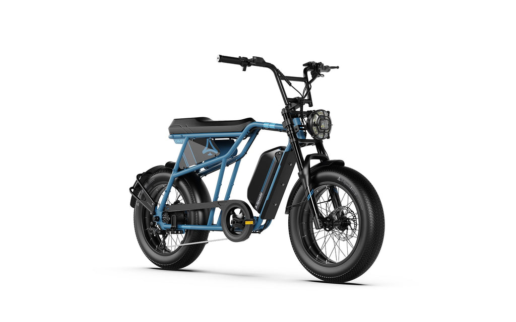 Fat Bike Vintage Scrambler Bleu - CAVET
