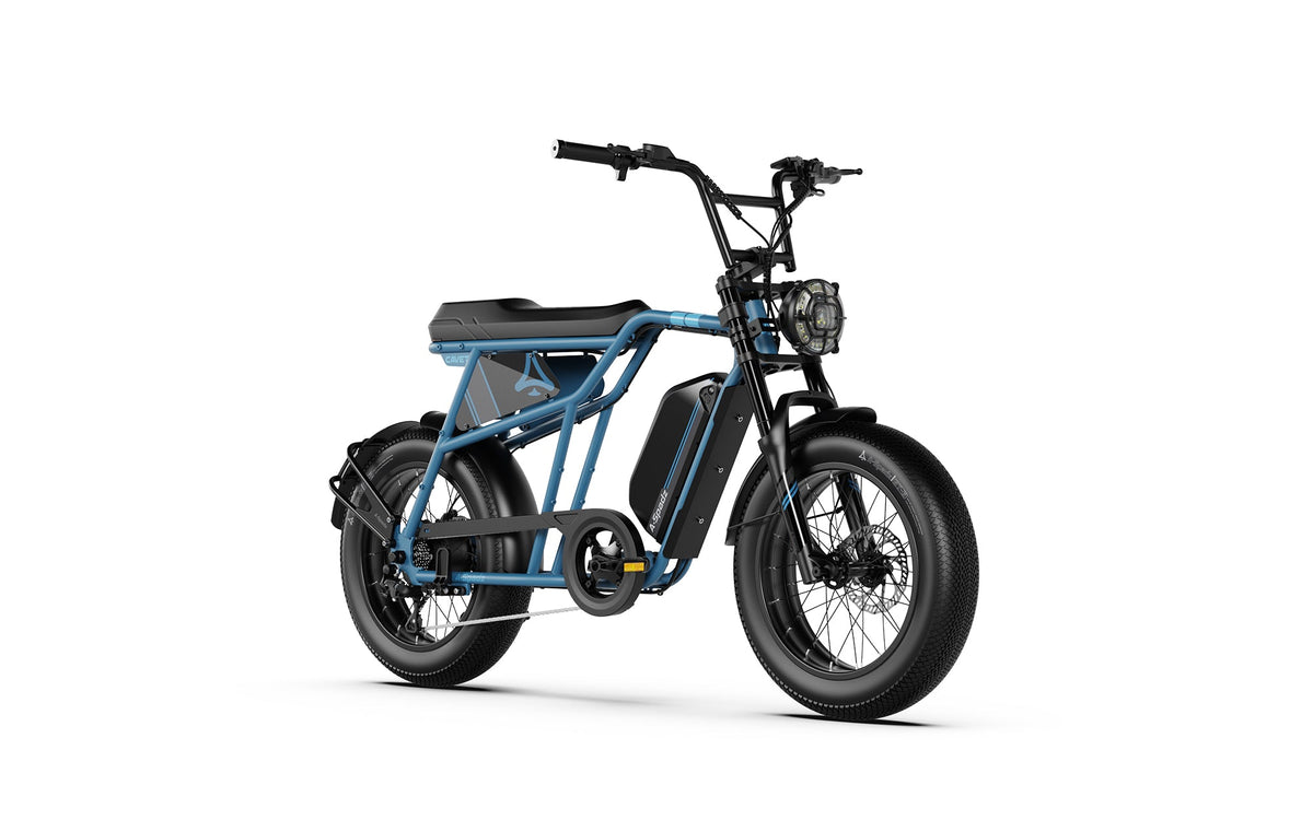 Fat Bike Vintage Scrambler Bleu - CAVET