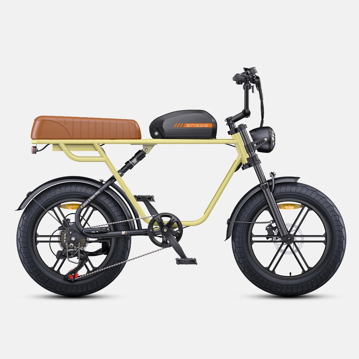 Vélo Électrique Fat Bike Jaune – ENGWE M1 Style Moto 250 W