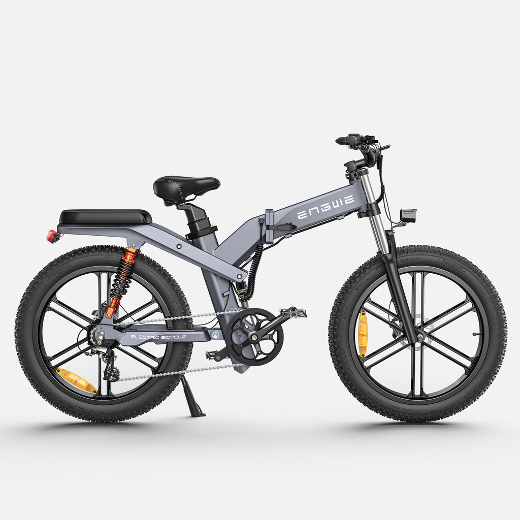 VTT Fat Bike Electrique Pliable à Triple Suspension Gris - X26