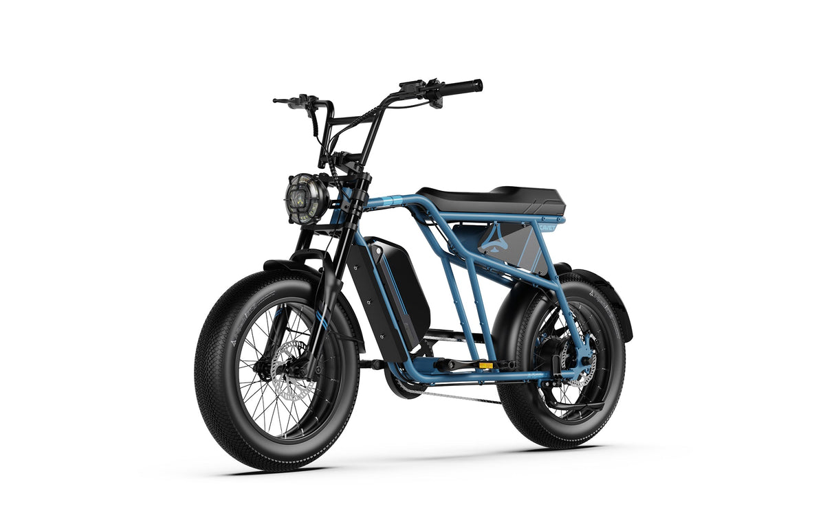 Fat Bike Vintage Scrambler Bleu - CAVET