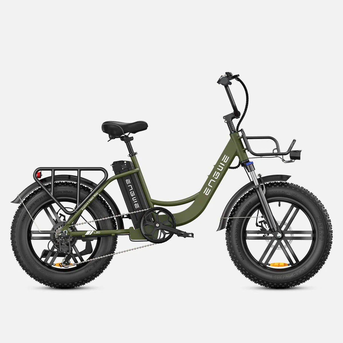 Vélo Électrique Urbain Grosses Roues Vert - L20 BOOST