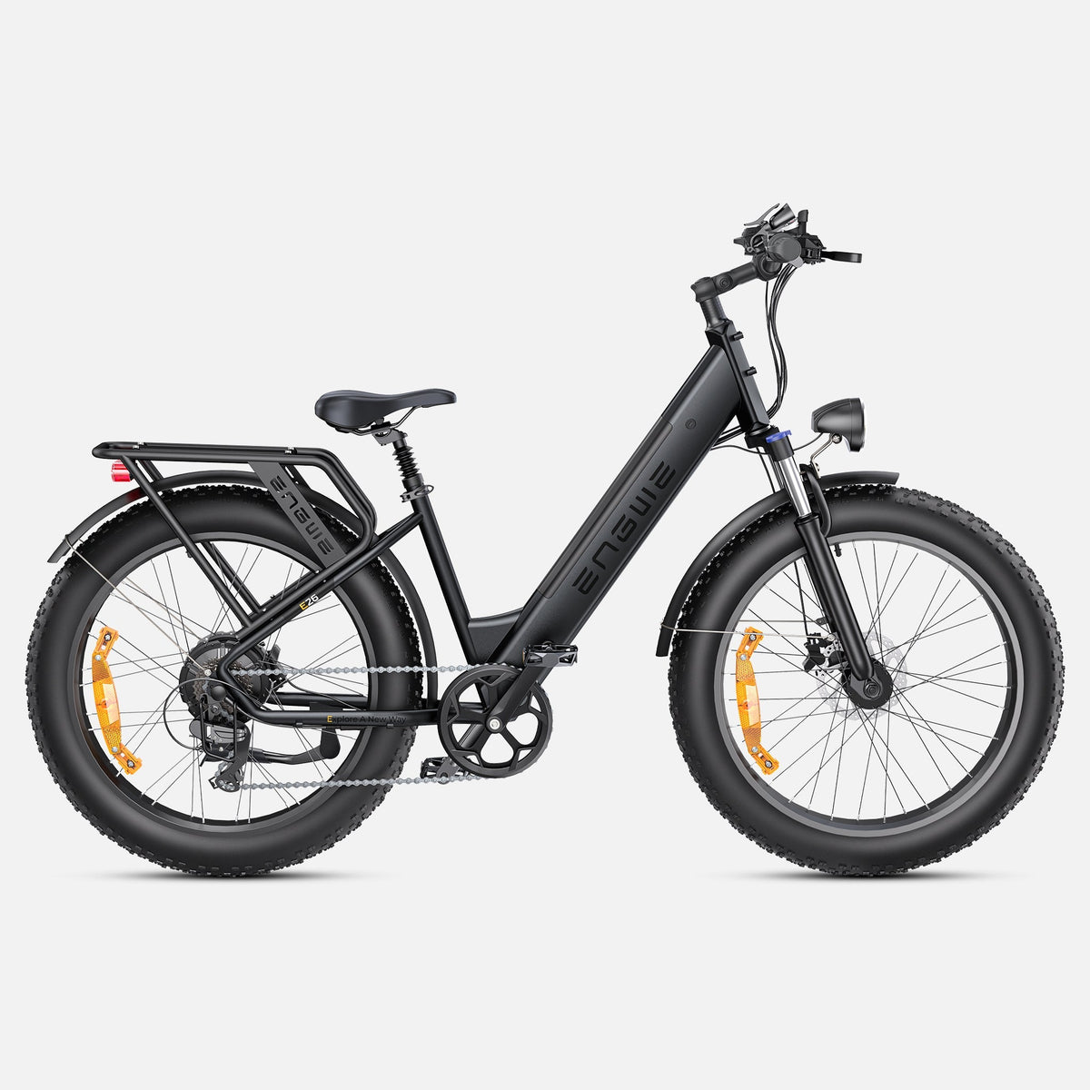 Fat Bike Électrique Mixte Confort & Urbain Noir - E26