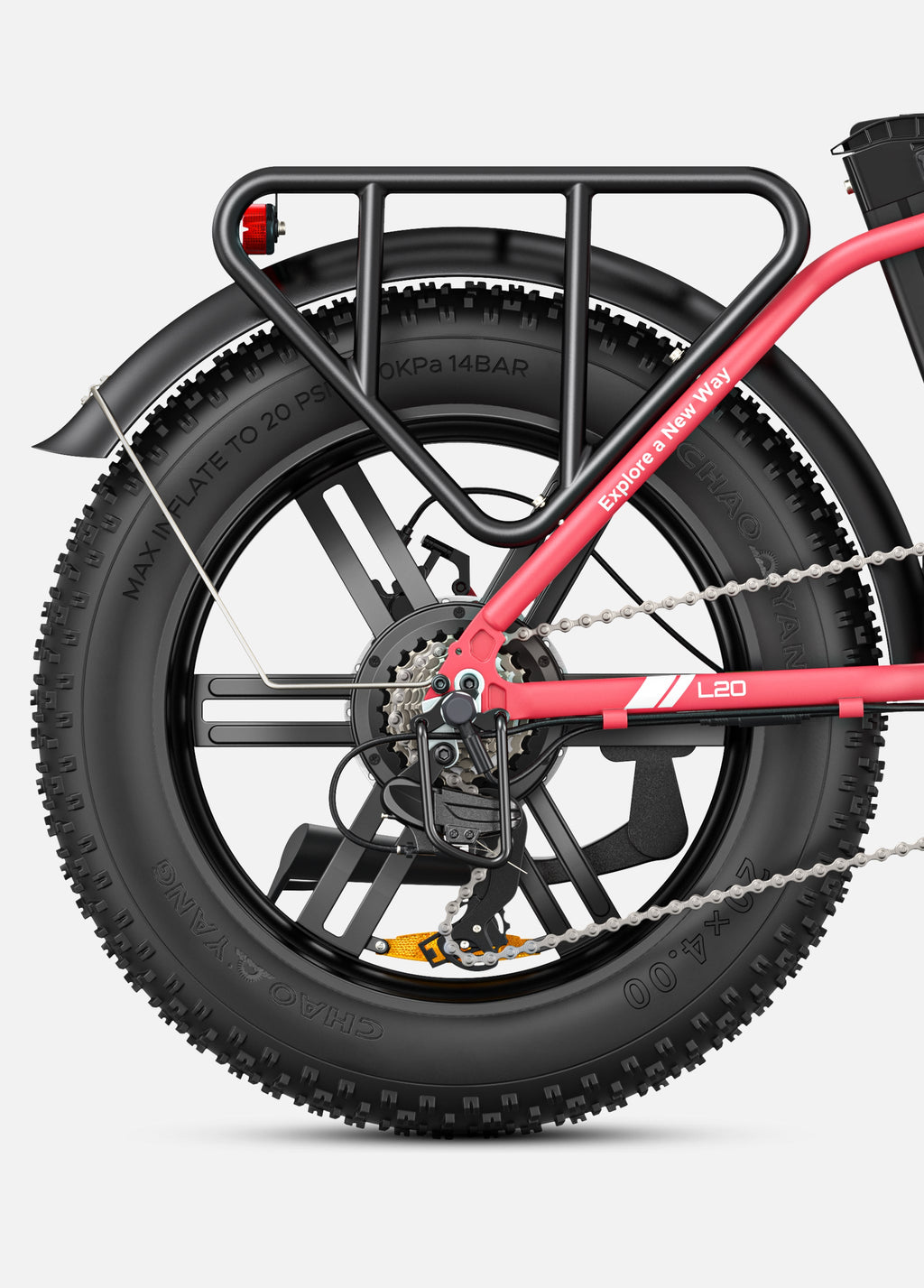 Vélo Électrique Urbain Grosses Roues Rose - L20 BOOST