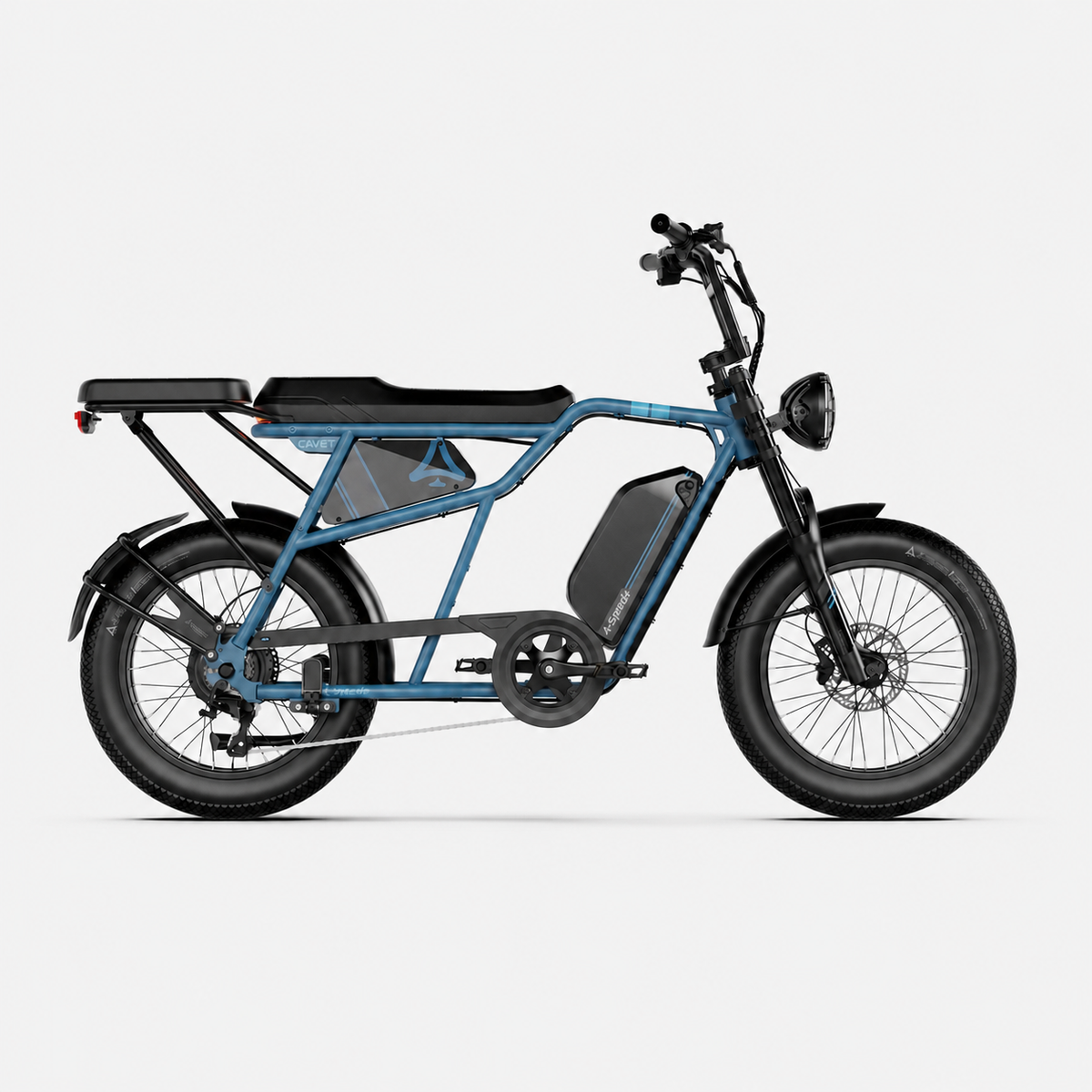 Fat Bike Longtail Biplace Électrique Bleu - CAVET