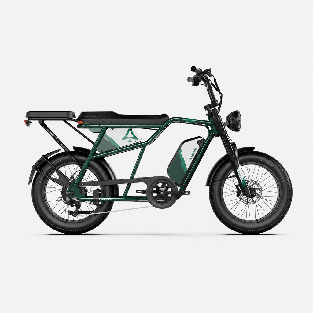 Fat Bike Longtail Biplace Électrique Vert - CAVET