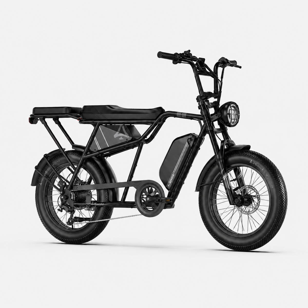 Fat Bike Longtail Biplace Électrique Noir - CAVET