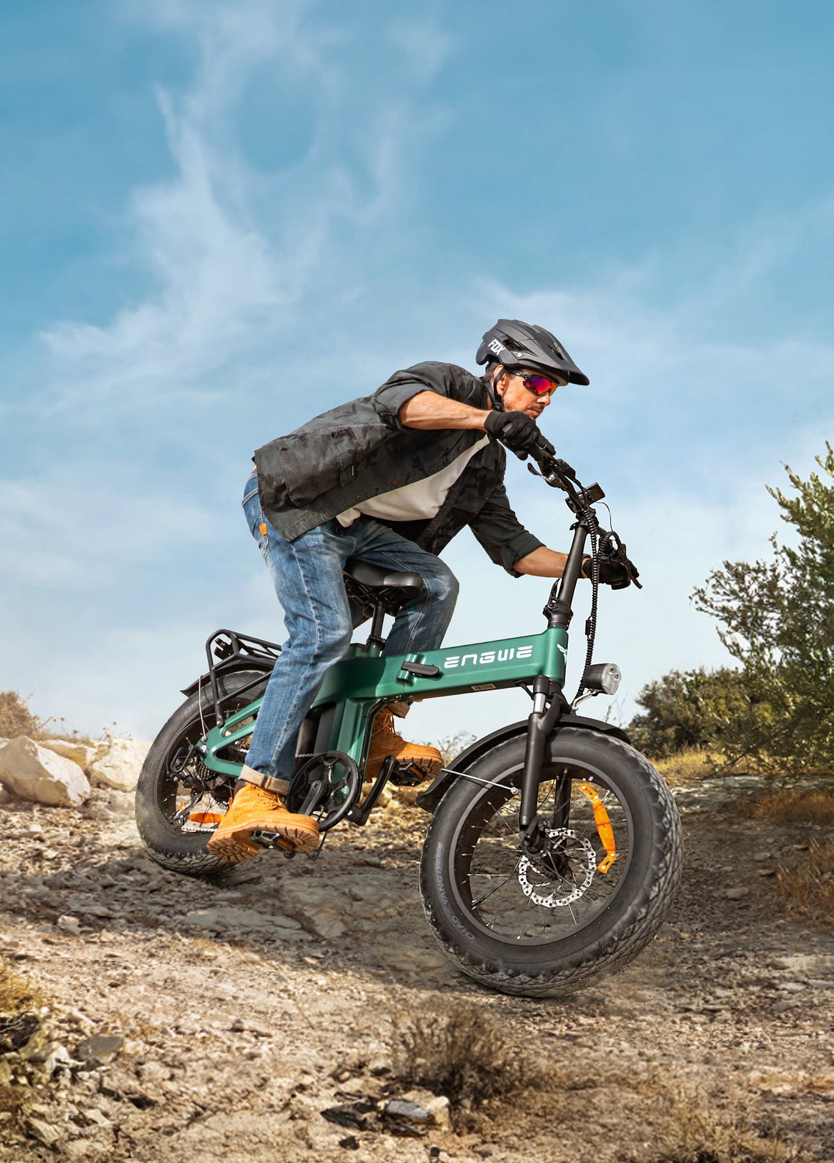 Fat Bike Electrique Pliant 20 Pouces Vert - PRO 3