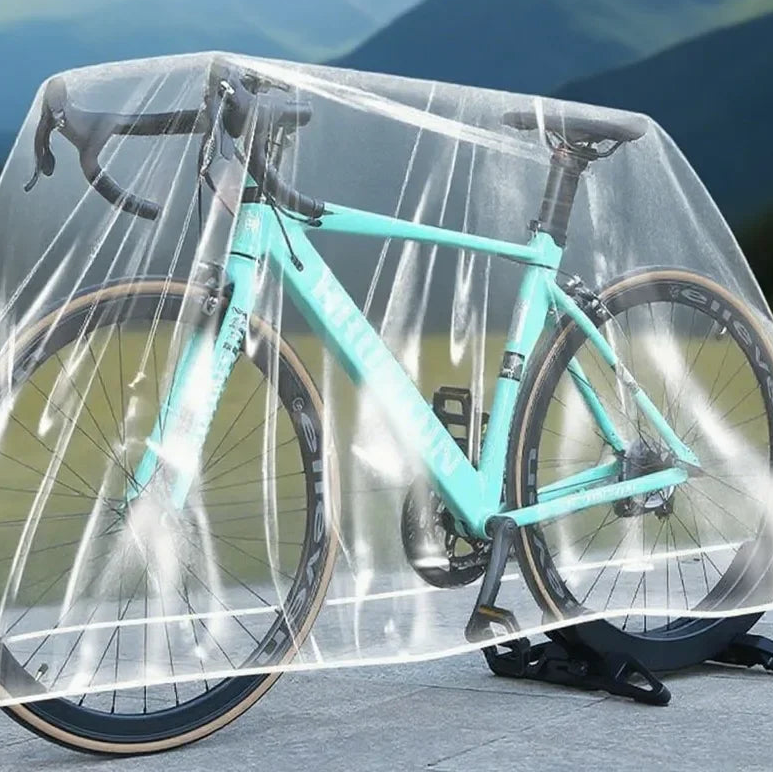 Housse transparente jetable pour vélo