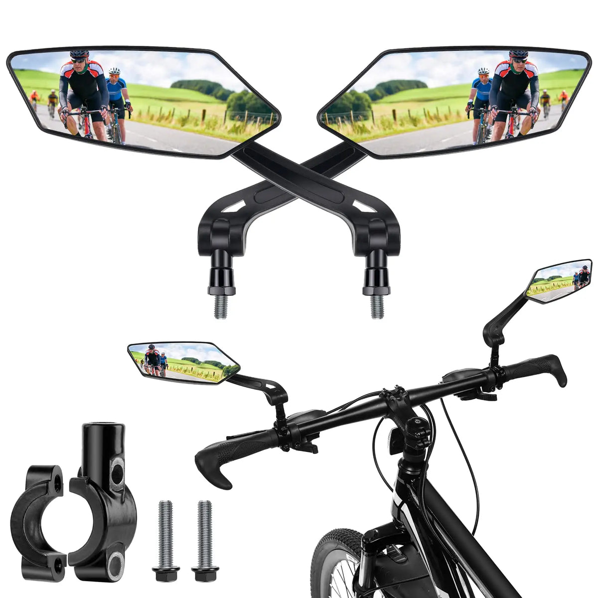 Paire de rétroviseurs larges pour vélo