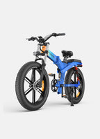 VTT Fat Bike Electrique Pliable à Triple Suspension Bleu - X26
