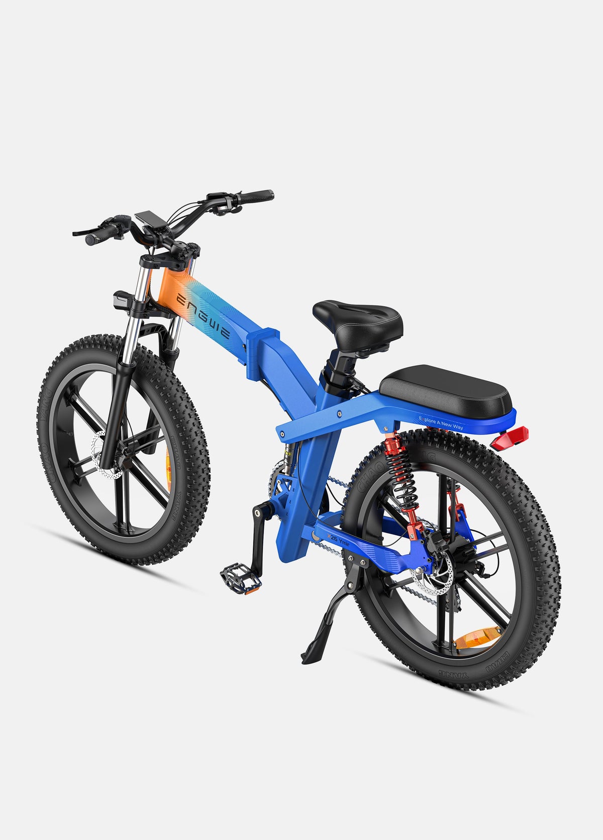 VTT Fat Bike Electrique Pliable à Triple Suspension Bleu - X26