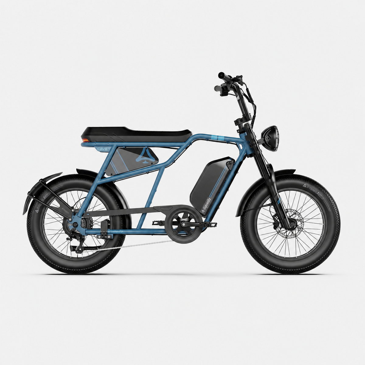 Fat Bike Vintage Scrambler Bleu - CAVET