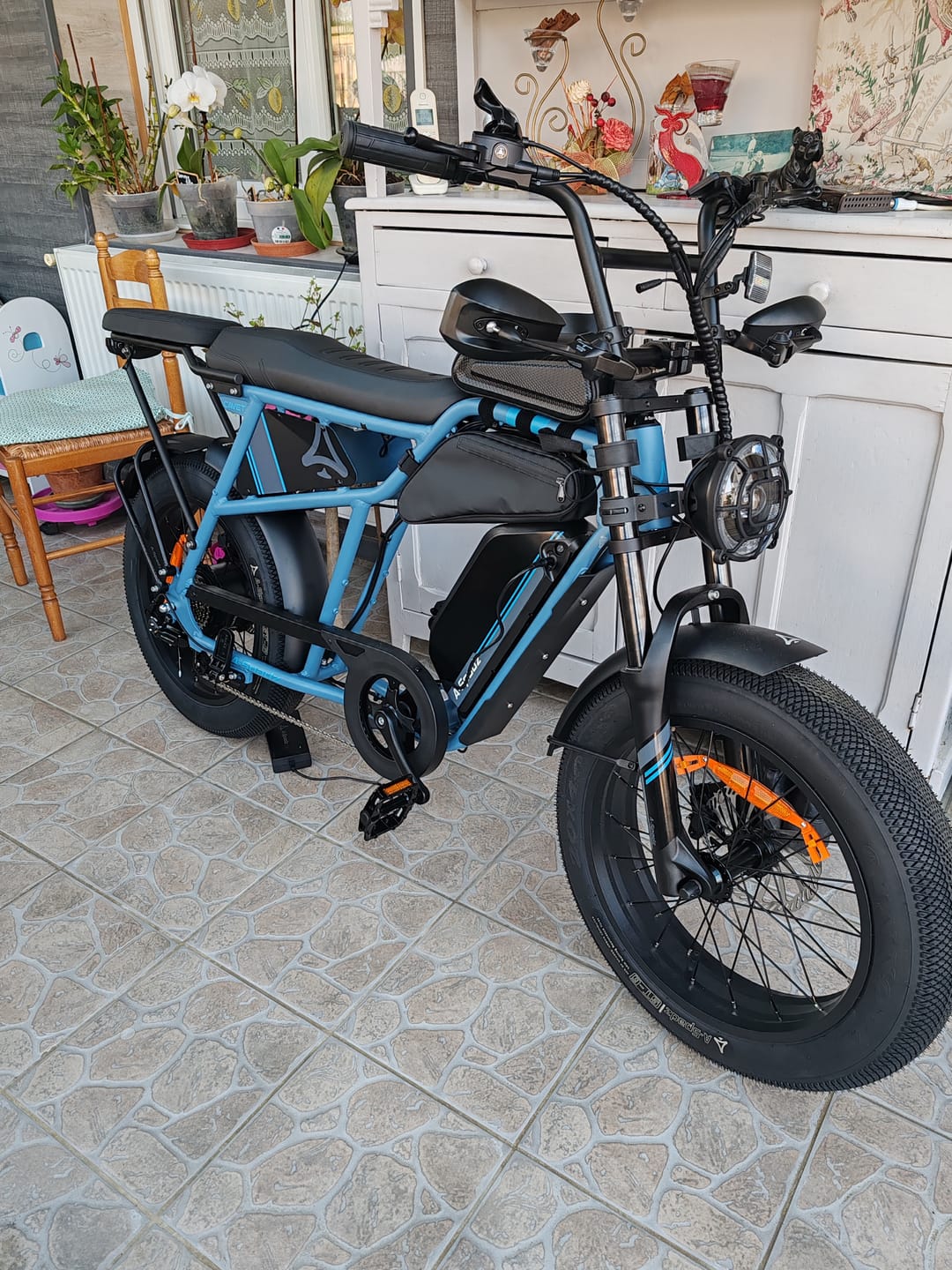 Fat Bike Longtail Biplace Électrique Bleu - CAVET