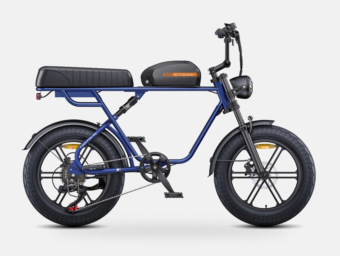 Vélo Électrique Fat Bike Bleu ENGWE M1 - Style Moto 250W